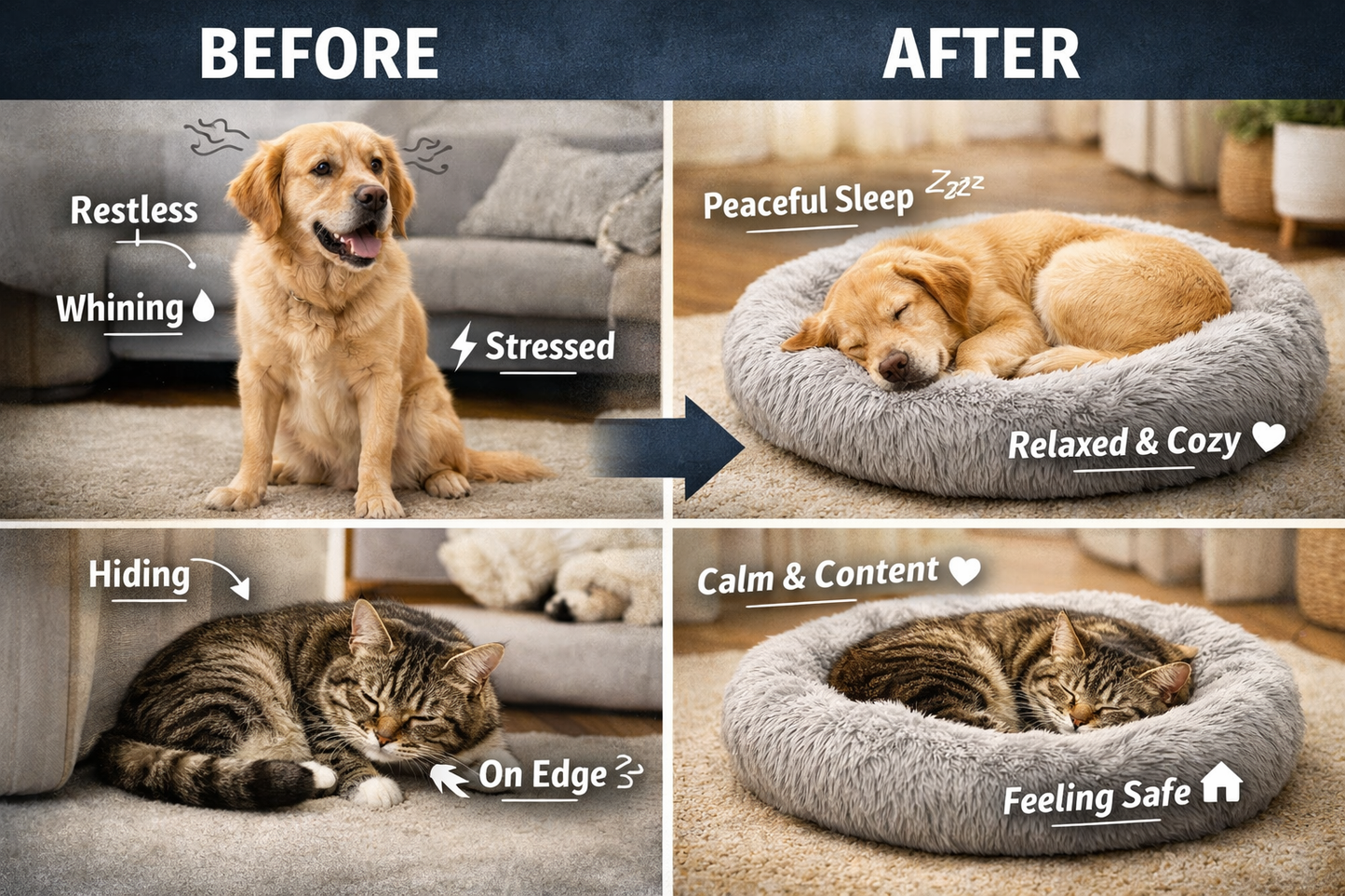 Calming Anti‑Anxiety Pet Bed